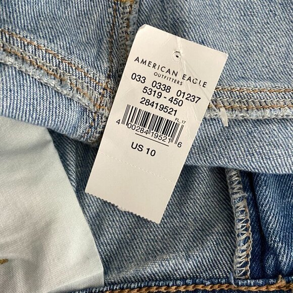 American‎ Eagle Mom Shorts Size 10 Denim High Rise Cuffed Blue NWT SS-1483 - Picture 7 of 10